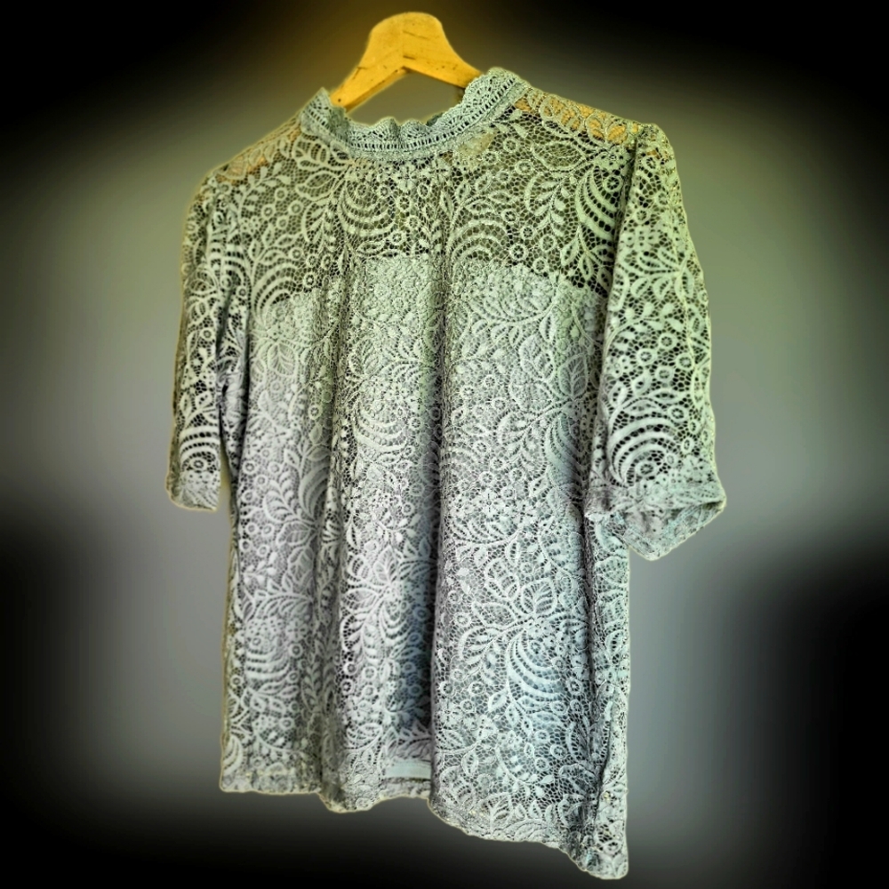 Pale Blue Lace Layer Top